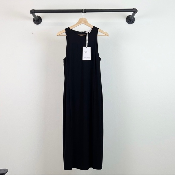 NWT MaxMara Leisure Angola Jersey Sleeveless Midi Dress in Black - Picture 5 of 8